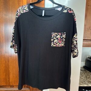 Floral Black Women's Blouse